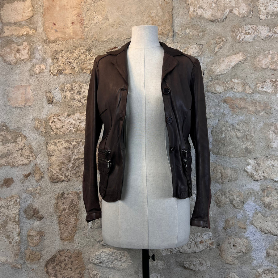 Enes Veste en Cuir d'Agneau