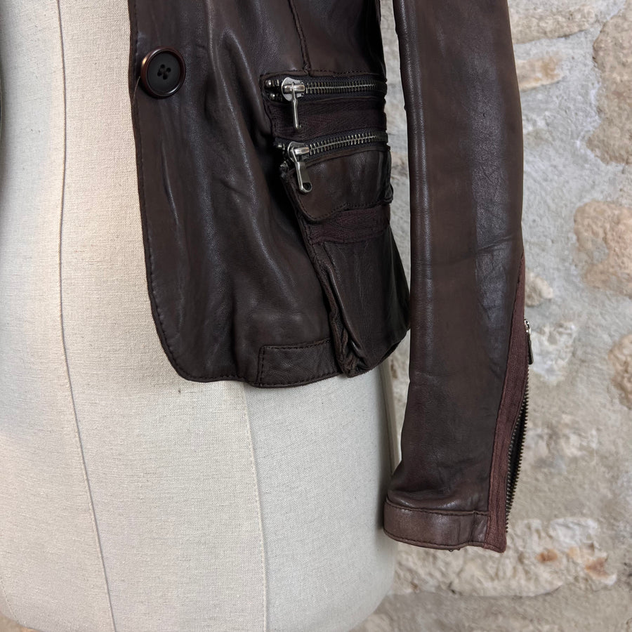Enes Veste en Cuir d'Agneau