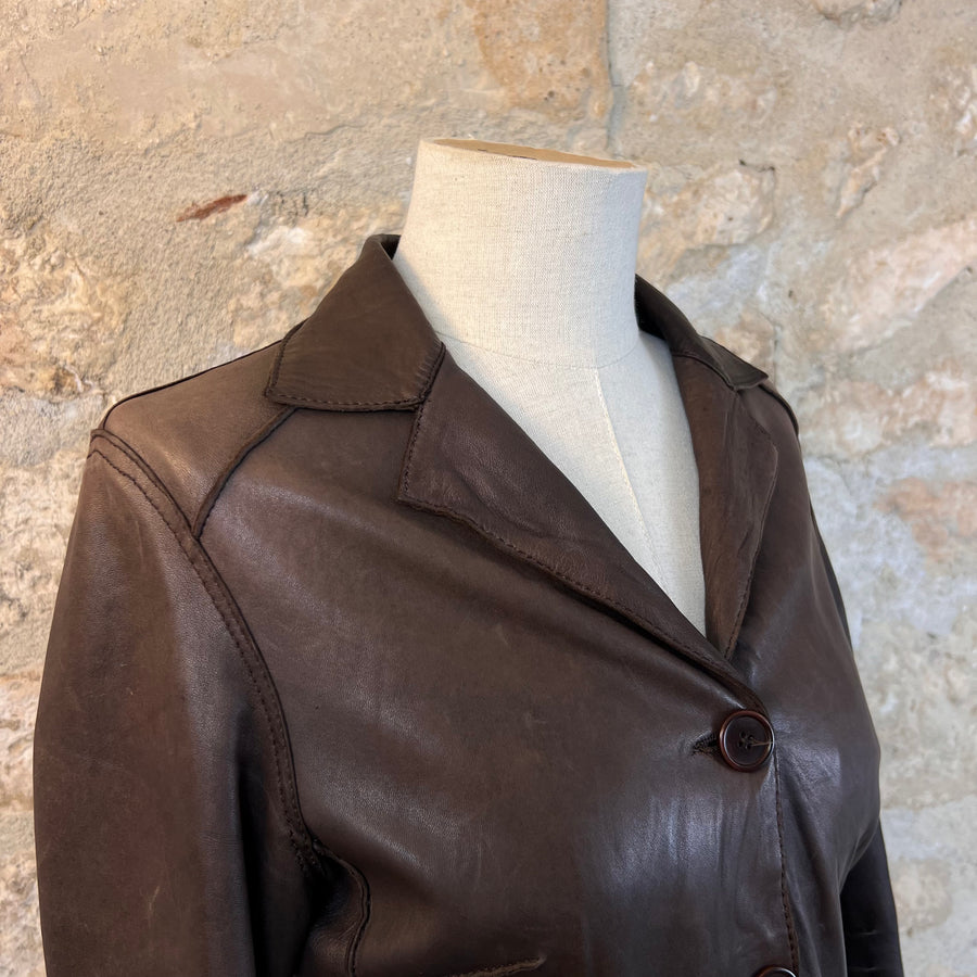 Enes Veste en Cuir d'Agneau