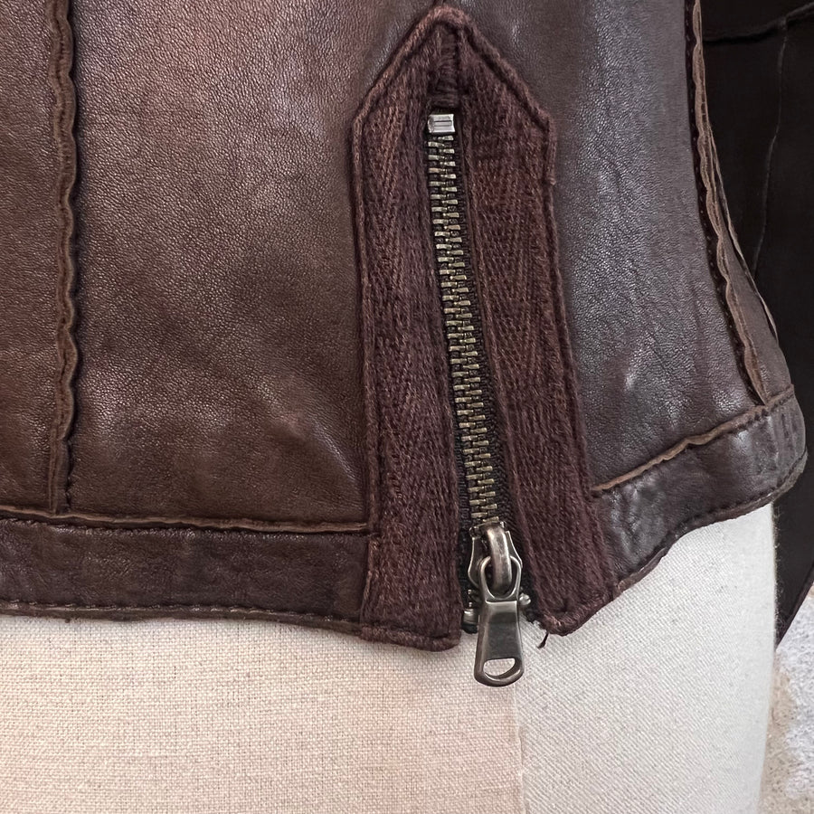 Enes Veste en Cuir d'Agneau