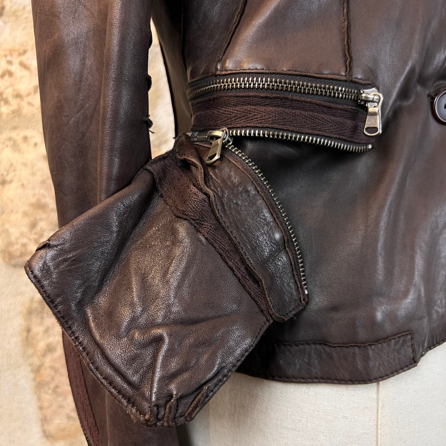 Enes Veste en Cuir d'Agneau