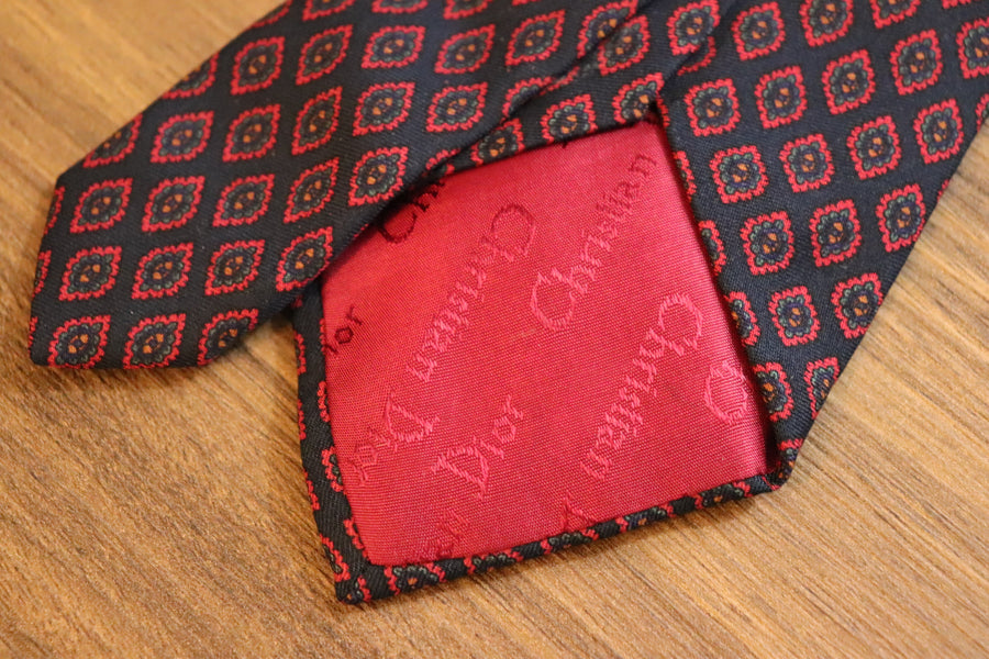 Dior Cravate Bicolore Vintage en Soie