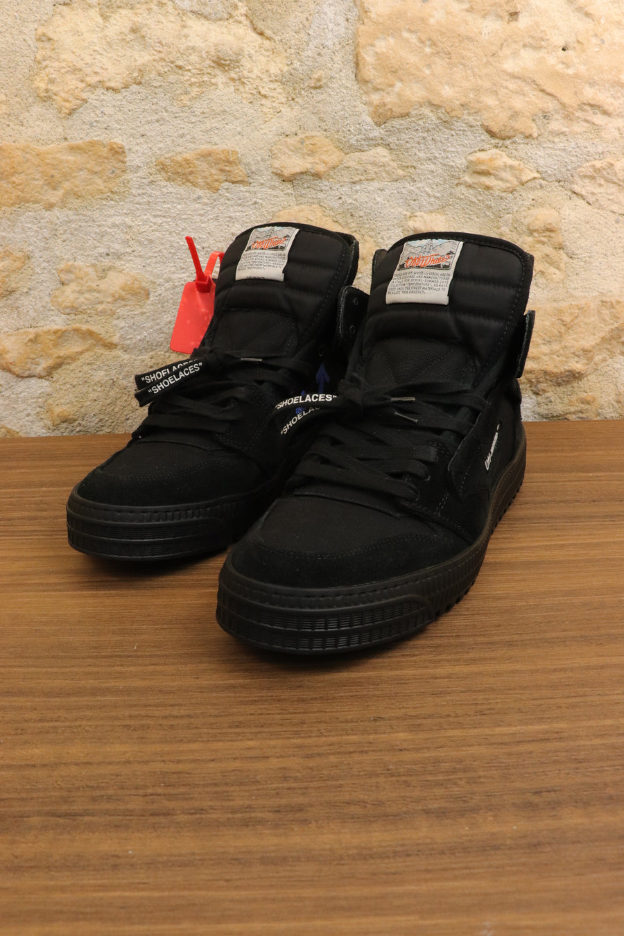 Off White Black Court Leather