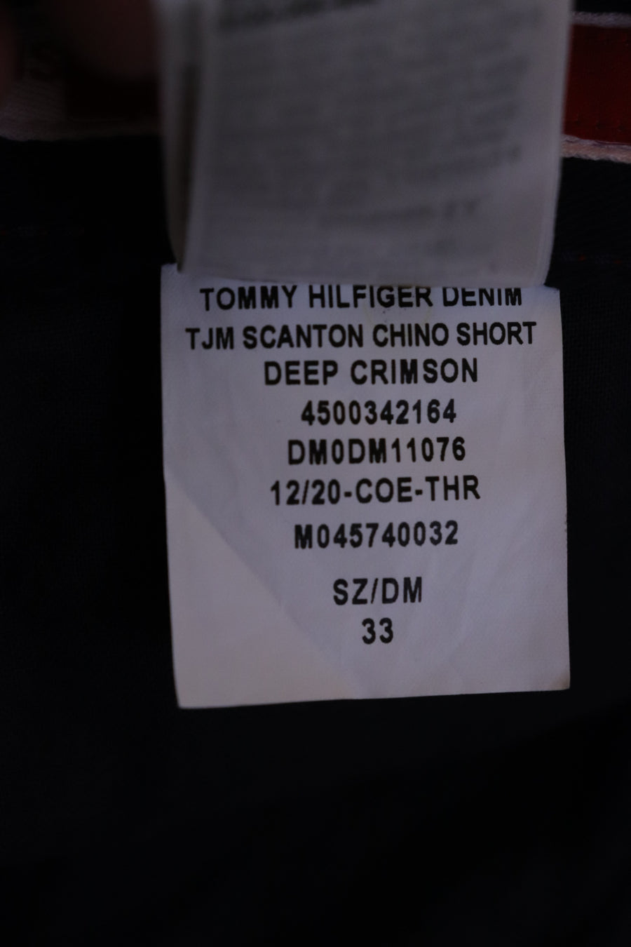 Tommy Hilfiger Chino Short Deep Crimson