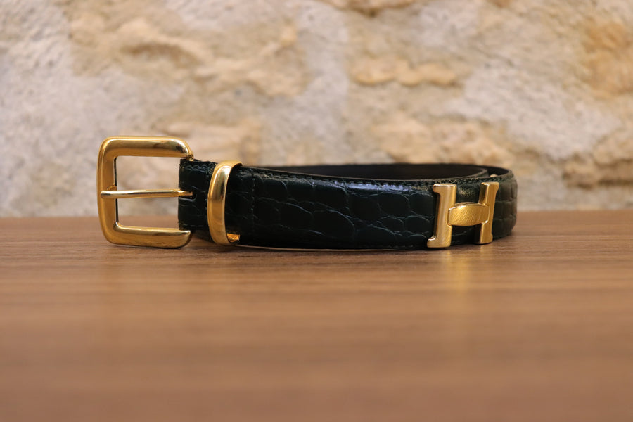 Ceinture en Cuir Croco