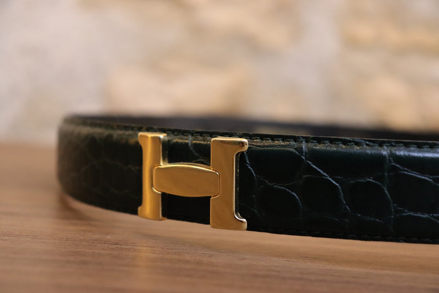 Ceinture en Cuir Croco