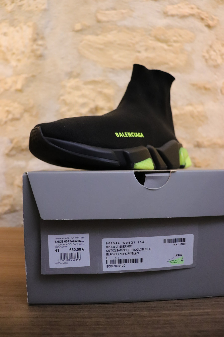 Balenciaga Speed ​​Trainer Clearsole Yellow Fluo