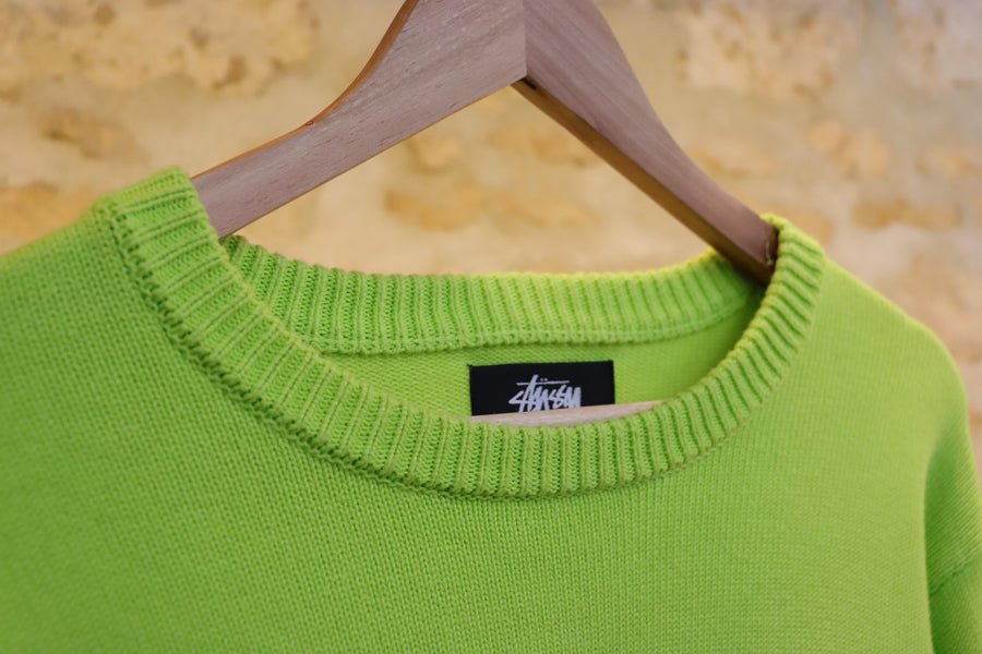 Stussy Pull Crewneck Fluo