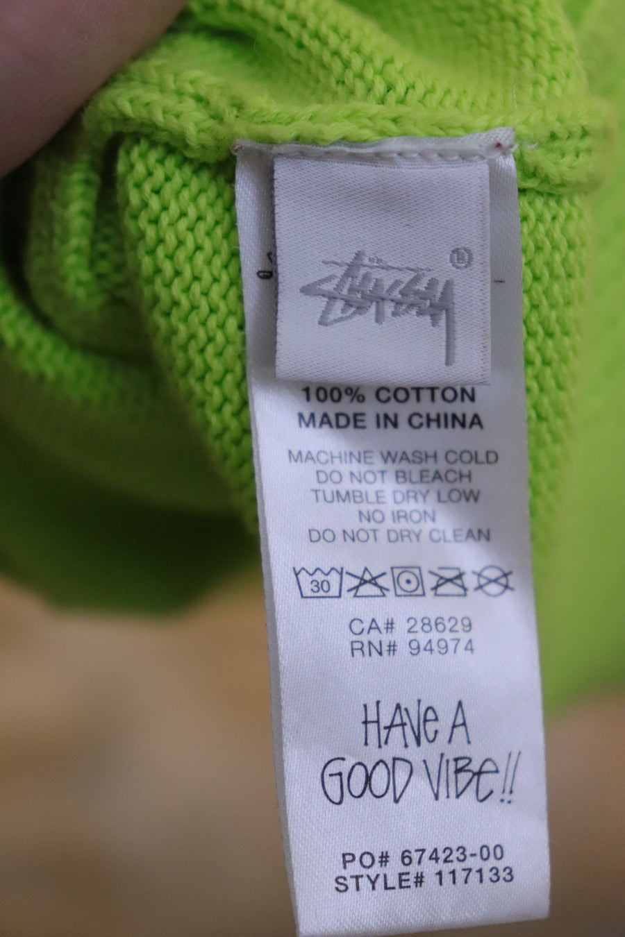 Stussy Pull Crewneck Fluo