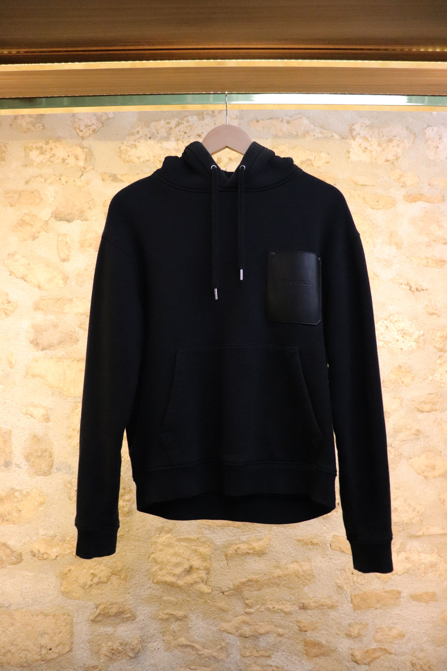 The Kooples Leather Logo Hoodie