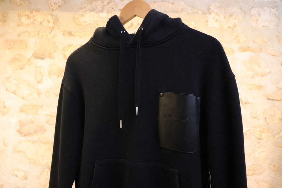 The Kooples Leather Logo Hoodie