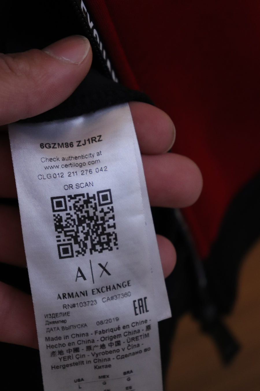Armani Exchange Pull Zip Capuche