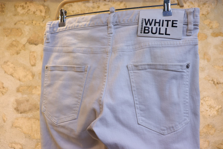 Dsquared2 Jean Skater White Bull