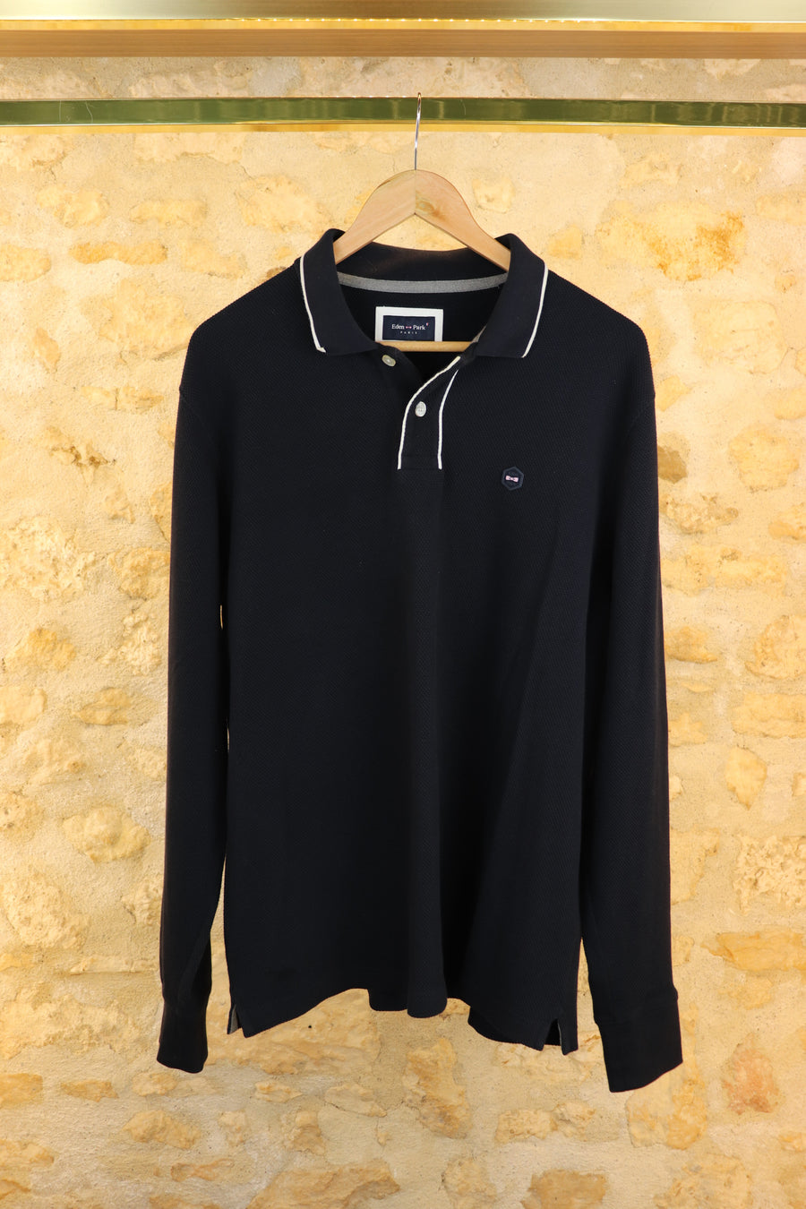 Eden Park Long Sleeve Mesh Polo