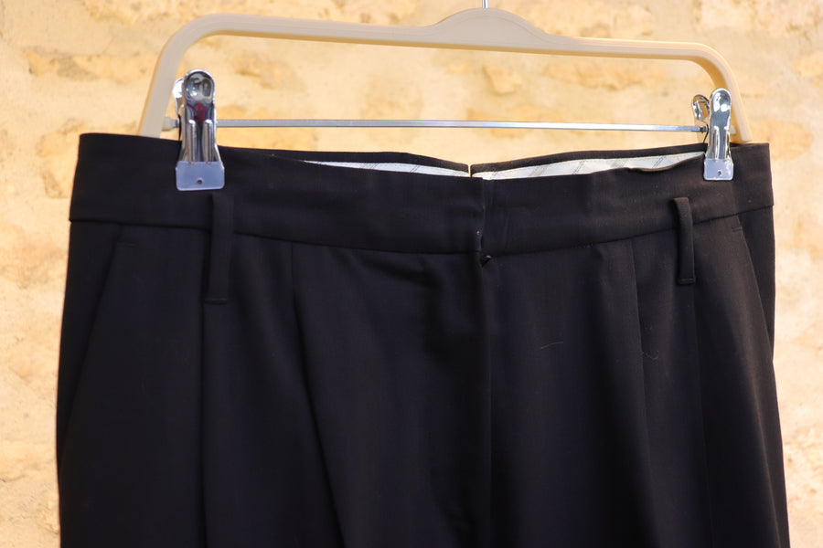 Sportmax Pantalon Ourlet Laine Marine