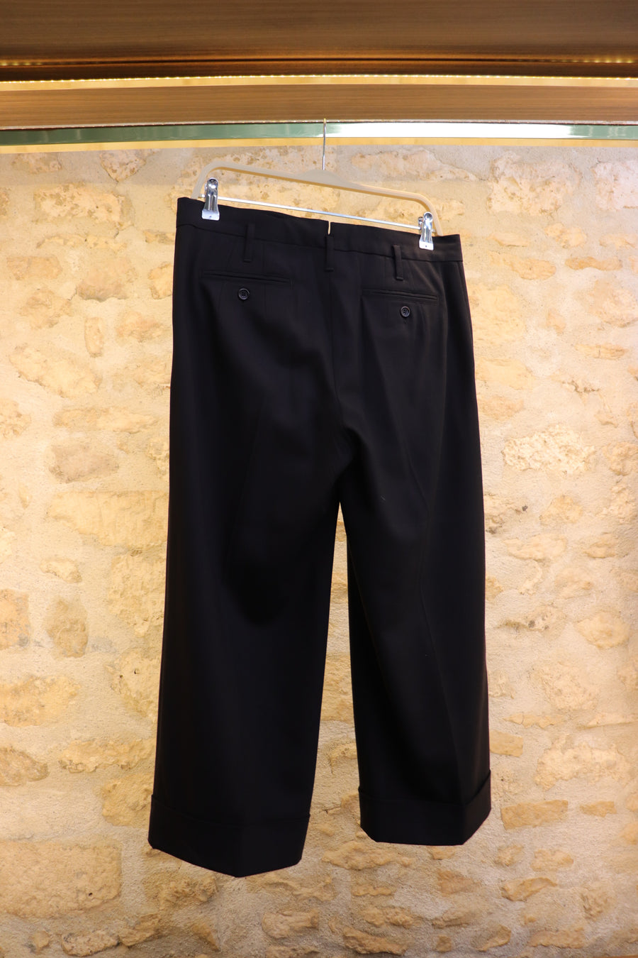 Sportmax Pantalon Ourlet Laine Marine