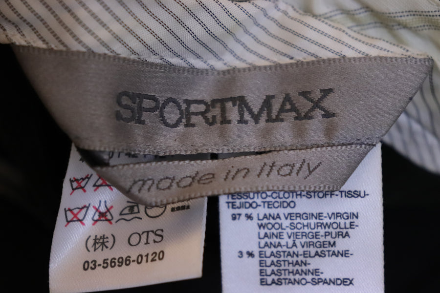 Sportmax Pantalon Ourlet Laine Marine