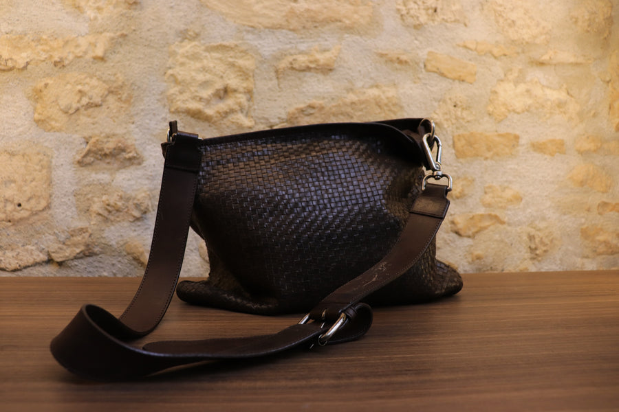 Max Mara Sac Bandoulière Cuir Tressé
